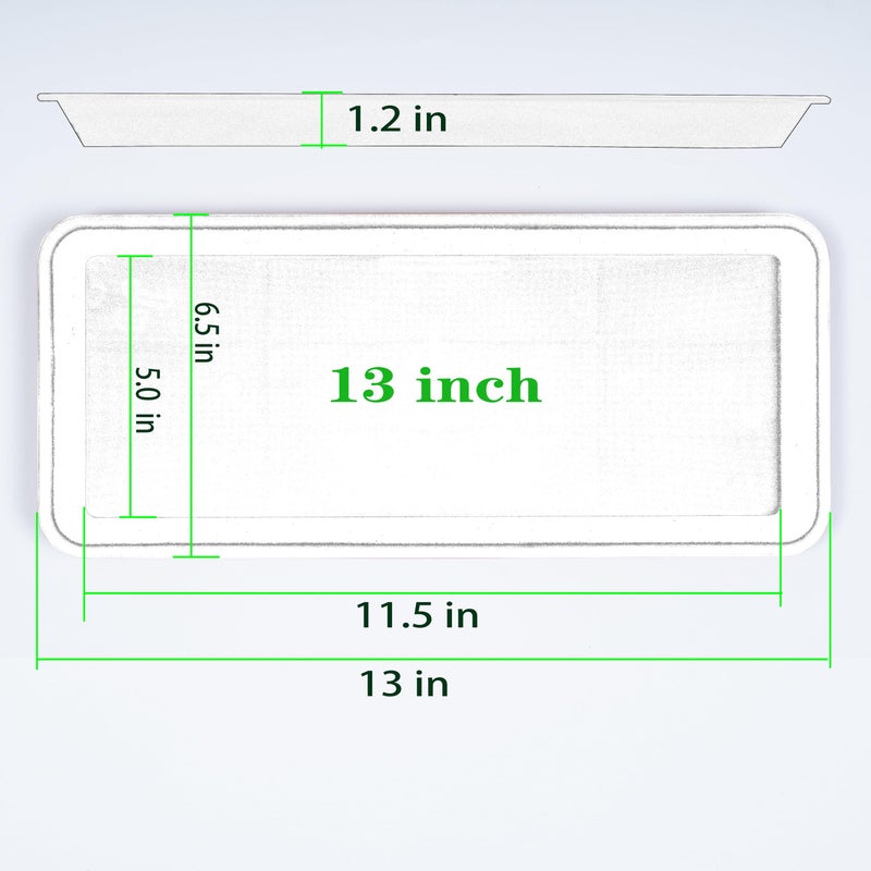 VUWEZ Plant Saucer Tray  Heavy Sturdy Long Narrow Plastic Plant Saucers Drainage Trays for Indoors No Holes  Plant Drip Trays for Pots Base  Seed Starter Growing Tray (6.5 X 13 inch  Black) - Image 2
